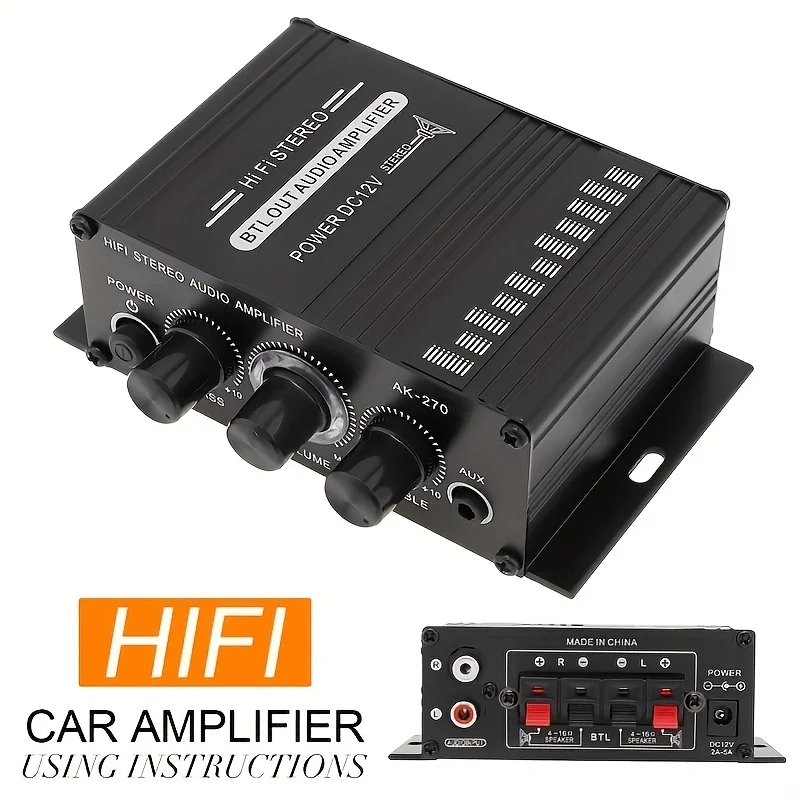 Audio Home Cinema - Мини-усилитель мощности AK-270 400 Вт, 12